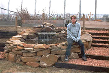 Relaxing by the waterfall