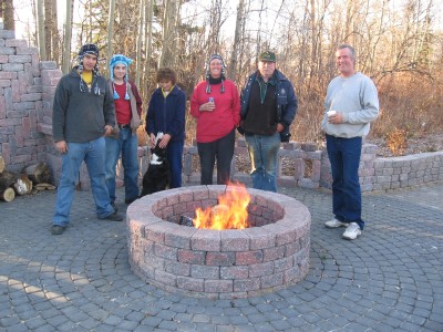 Charcoal Cobble B Surrounding Firepit.